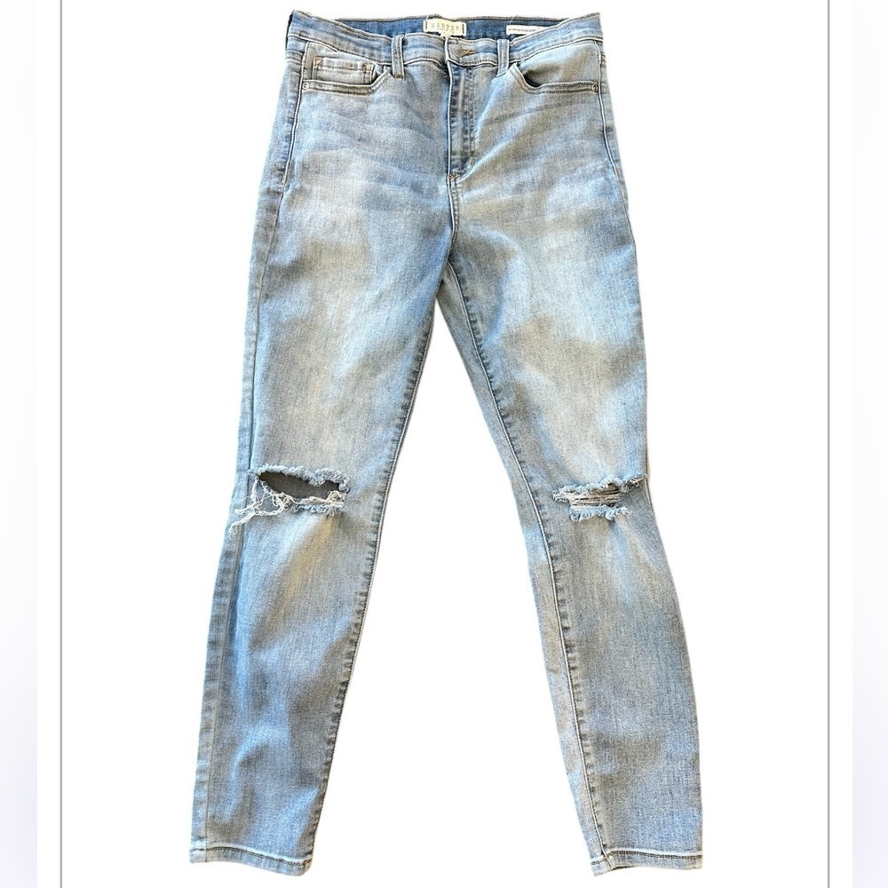 Harper Light Blue High Rise  Distressed Skinny Jeans Size 30